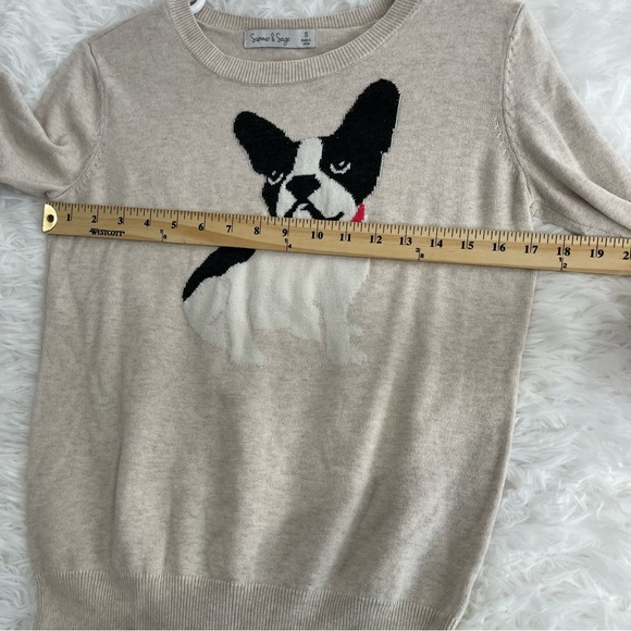 Summer & Sage Pullover Frenchie Sweater Women’s Size Small Beige - Picture 6 of 7